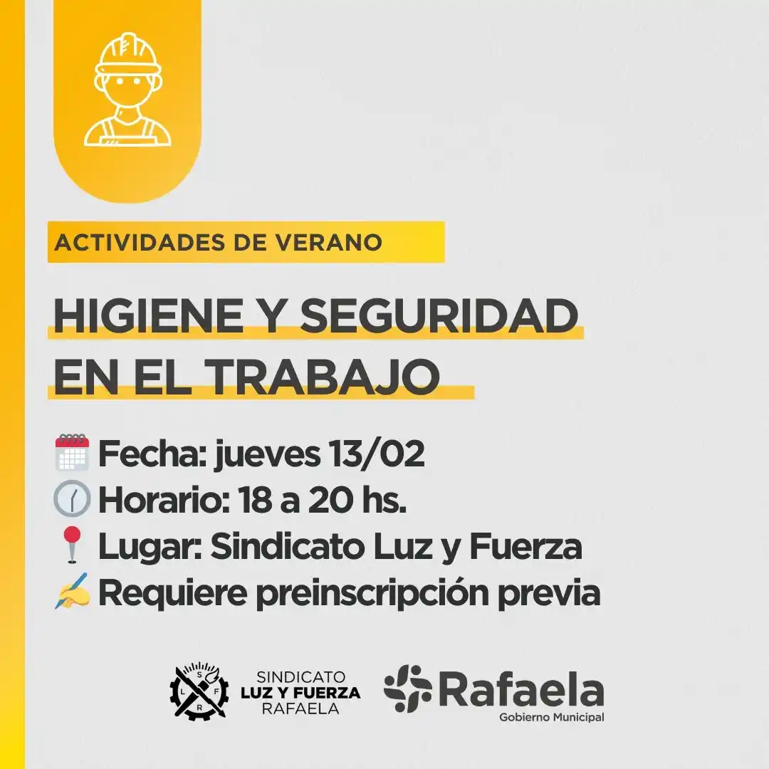 Capacitaciones de verano: Variada oferta coordinada por UNRaf y Municipio y Sindicato de Luz y Fuerza