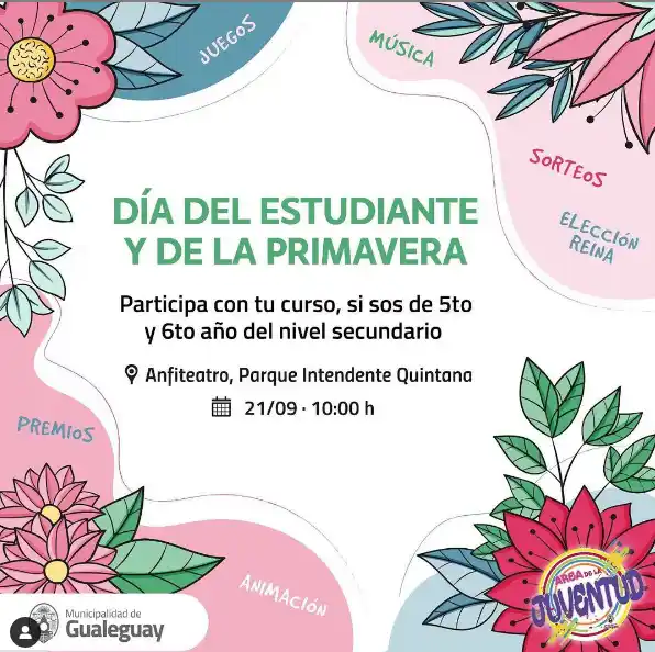 Día del estudiante: la Municipalidad organizan un festejo