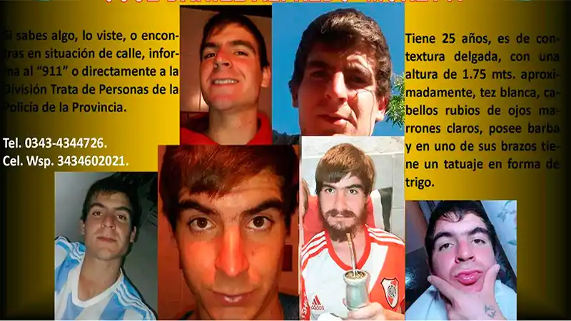 Buscan a José Daniel Moretti, quien fue visto por última vez el pasado 22 de agosto