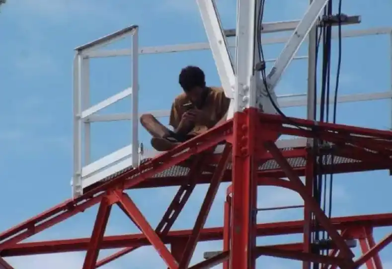 Intervinieron profesionales y lograron que el joven se baje de la torre