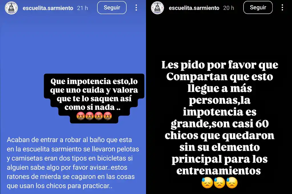 robo de pelotas y camisetas escuela sarmiento - 2