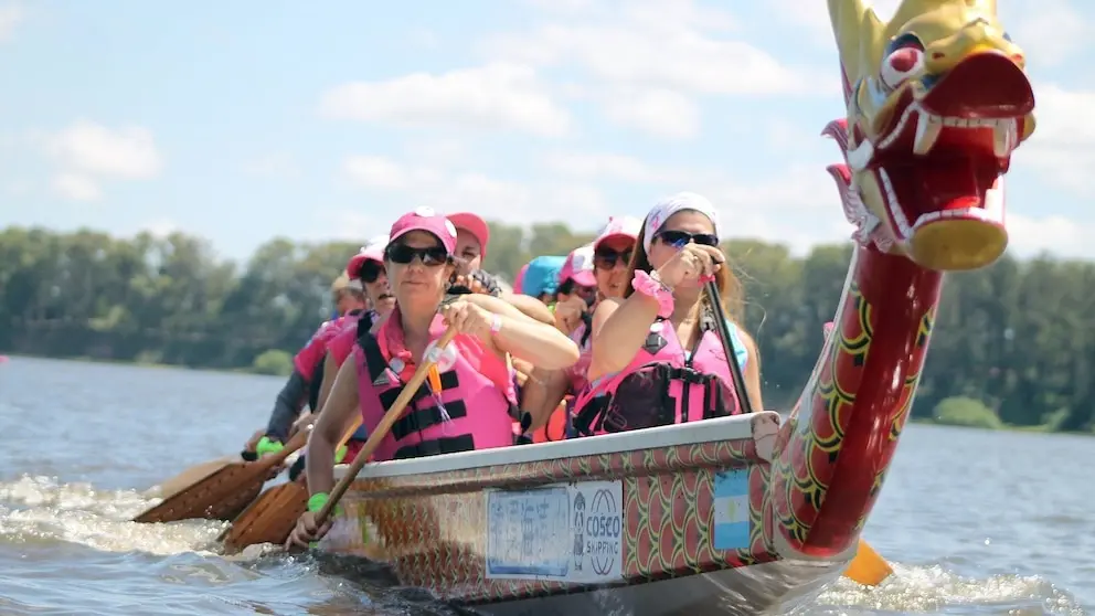 Bote dragón. Pertenece a un grupo de mujeres de Mar del Plata