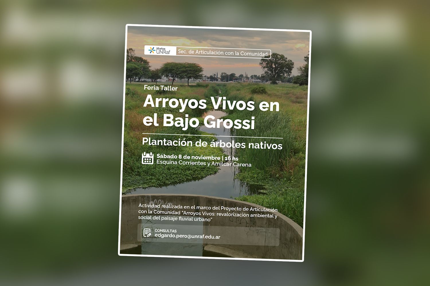 Feria Taller Arroyos Vivos y jornada de plantación de árboles nativos en el Bajo Grossi