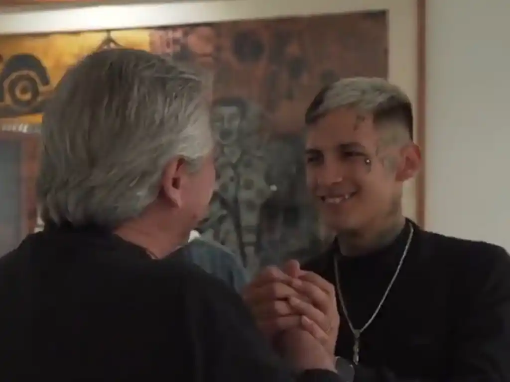 Alberto Fernández recibió al trapero L-Gante en la Quinta de Olivos