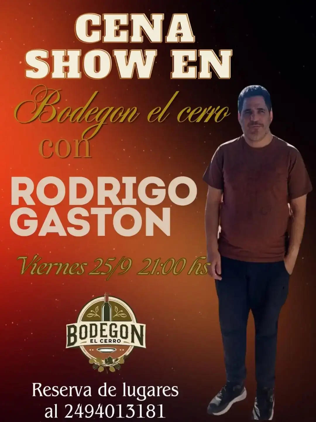 Cena show con Rodrigo Gastón