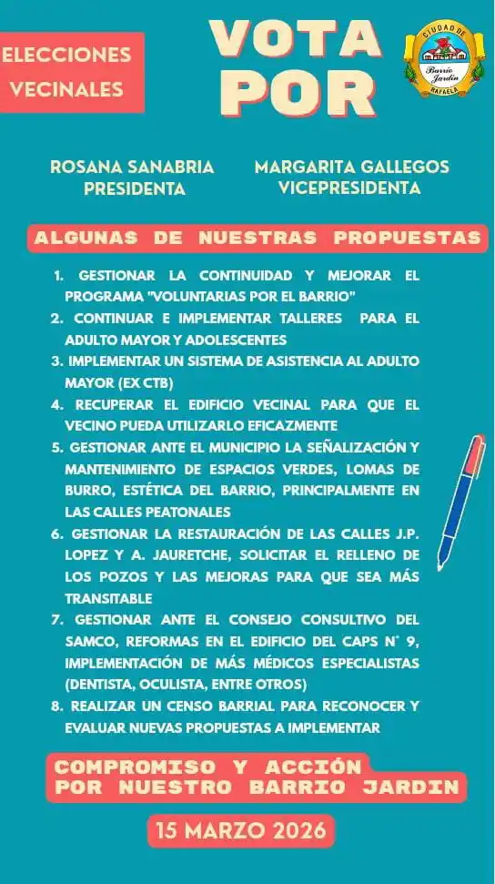 elecciones vecinales barrio jardin rosana sanabria - 1
