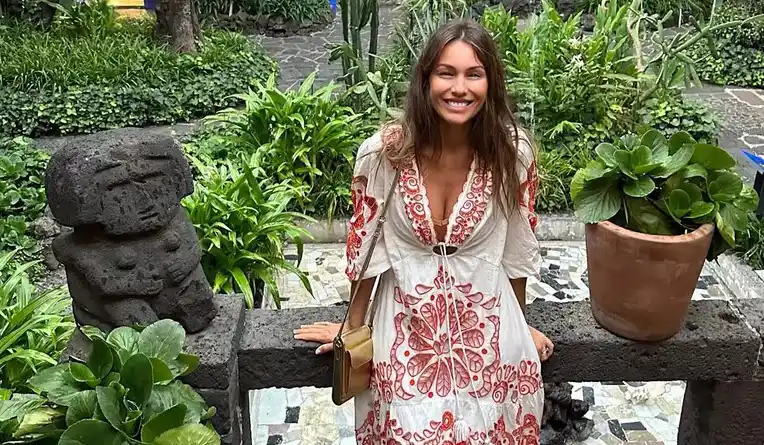 Emocionada. Pampita en la casa de Frida Kahlo