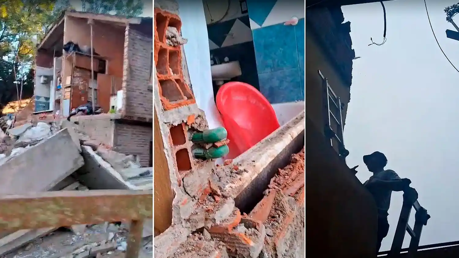 La familia necesita materiales de construcción para volver a edificar.