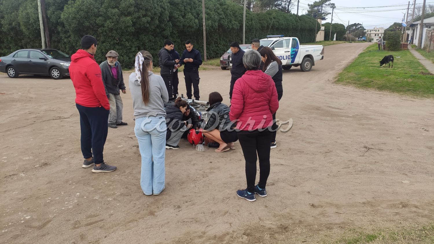 Accidente con mujer lesionada en 517 y 522 de Quequén