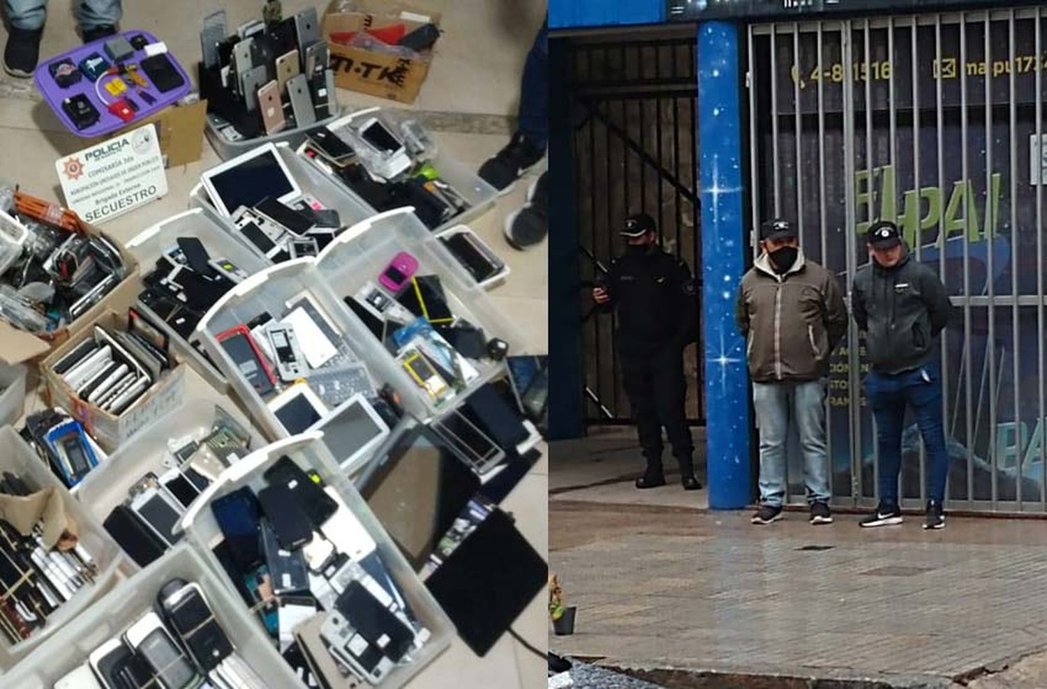 Dos detenidos y miles de teléfonos secuestrados tras una serie de allanamientos en dos locales de reparación