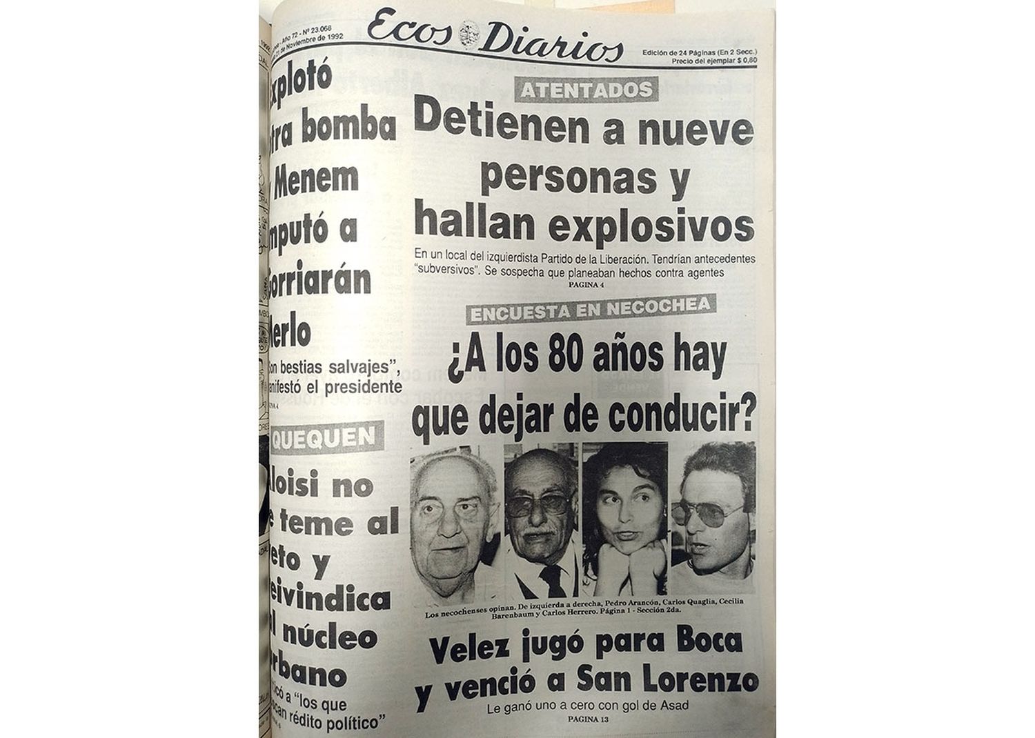 Sábado 21 de noviembre de 1992