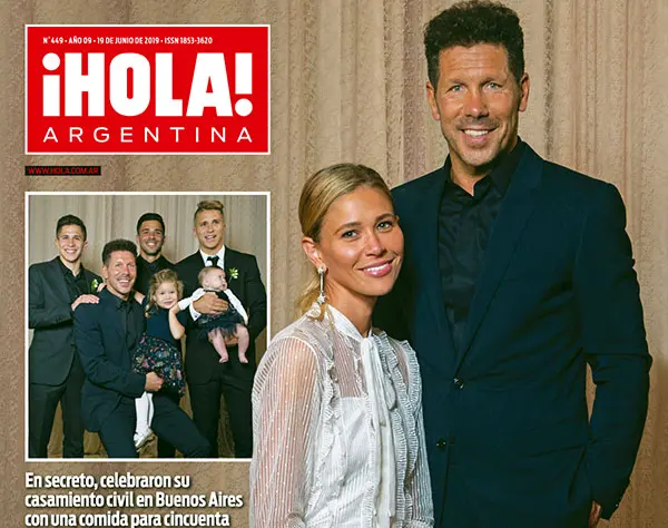 La boda de Diego Simeone y  Carla Pereyra en ¡Hola! Argentina