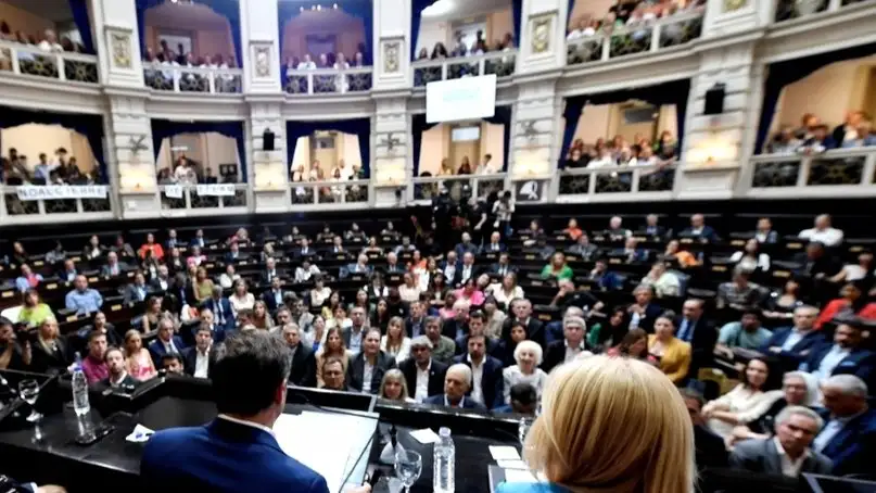 La Legislatura bonaerense, durante el discurso de Kicillof