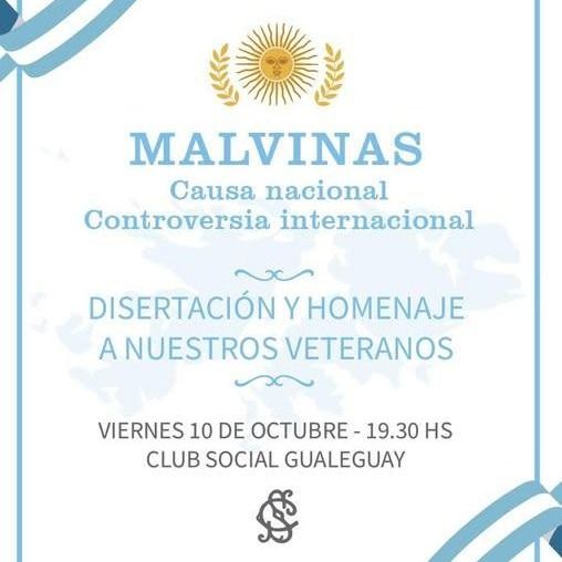 Homenaje a Veteranos de Malvinas en el Club Social de Gualeguay con destacada disertación