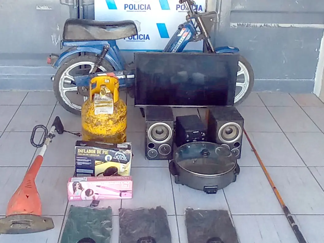 Los objetos. Incautados por la Policía, quedaron a disposición de la Justicia local