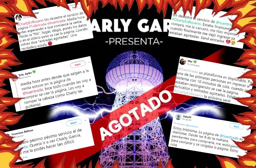 Se agotaron las entradas para el show de Charly en Rosario y los fans estallaron de bronca