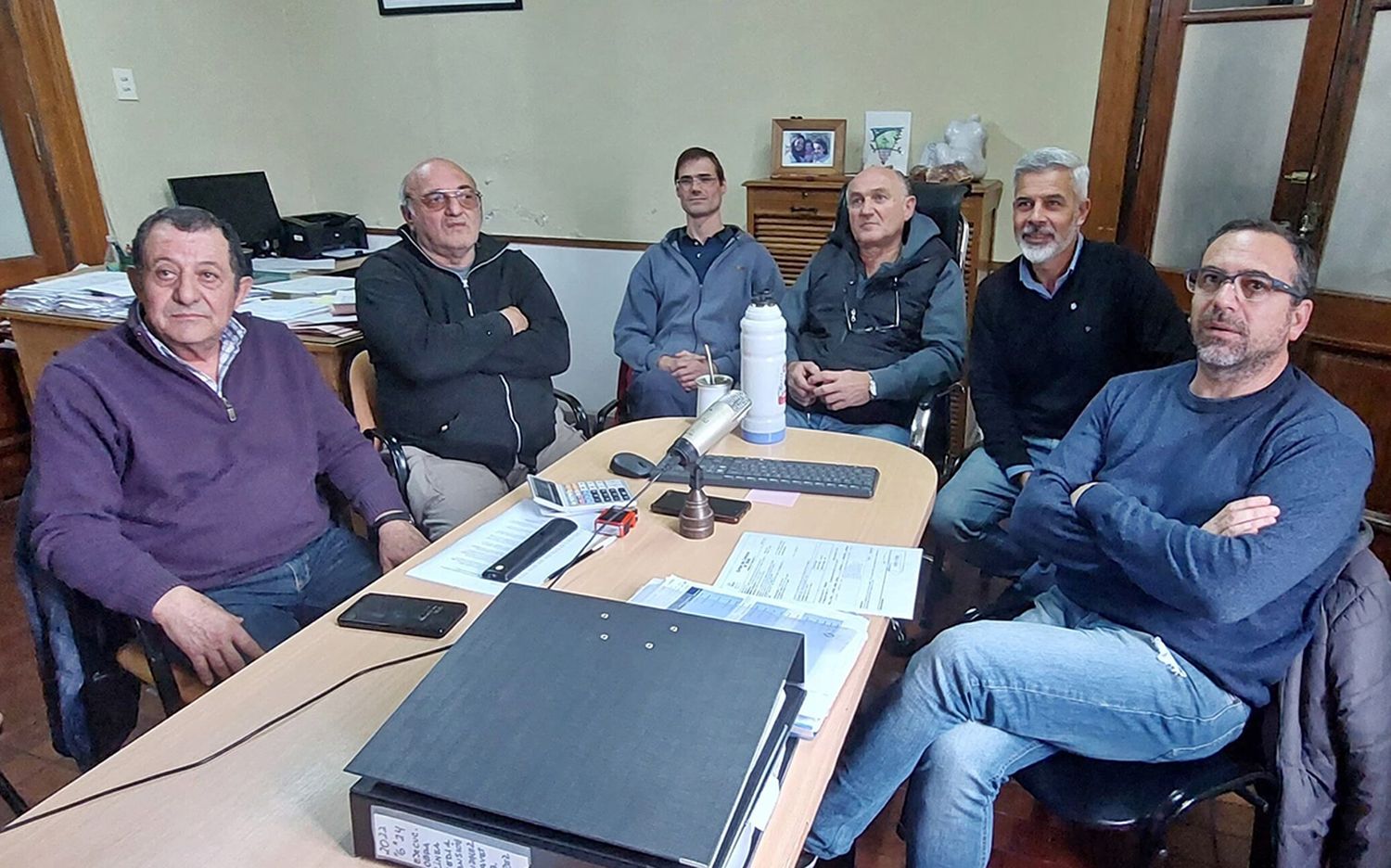 Encuentro. Del intendente Marini con funcionarios de Edesa