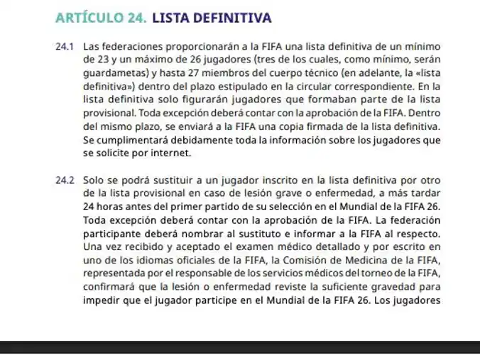 reglamento lista mundila