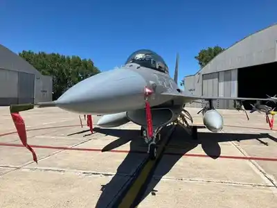 El F-16 que se presentó a principios del 2025 en Tandil