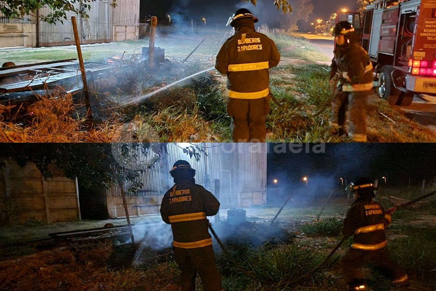 Madrugada agitada para Bomberos por un incendio de pastizales