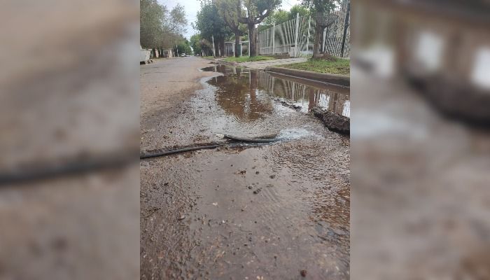 Abundante pérdida de agua en Miguel Porta al 2000