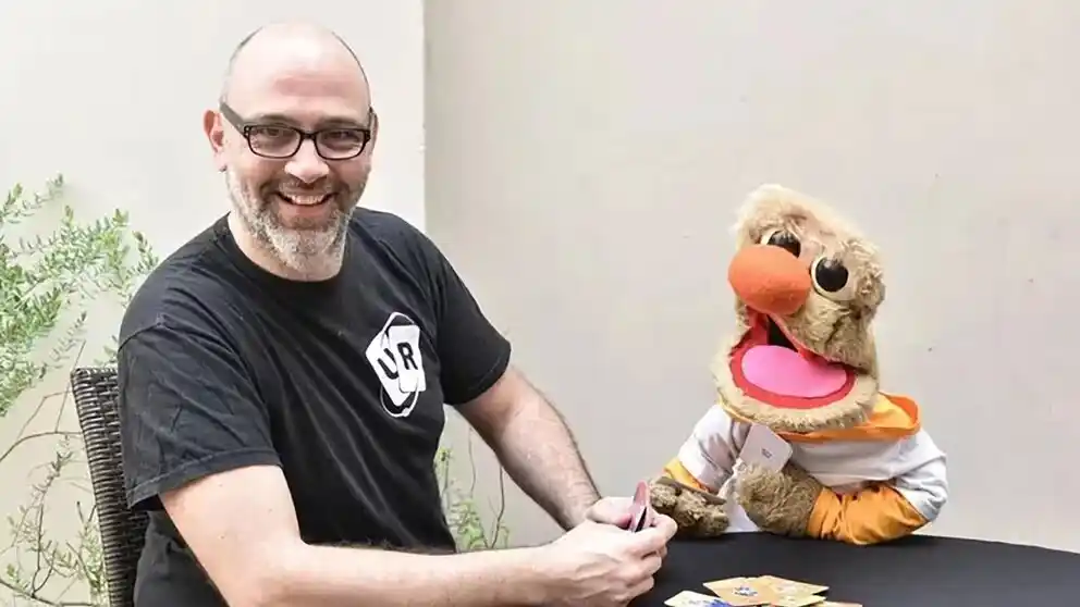 José Luis Telecher con Narizota, una de sus creaciones más emblemáticas