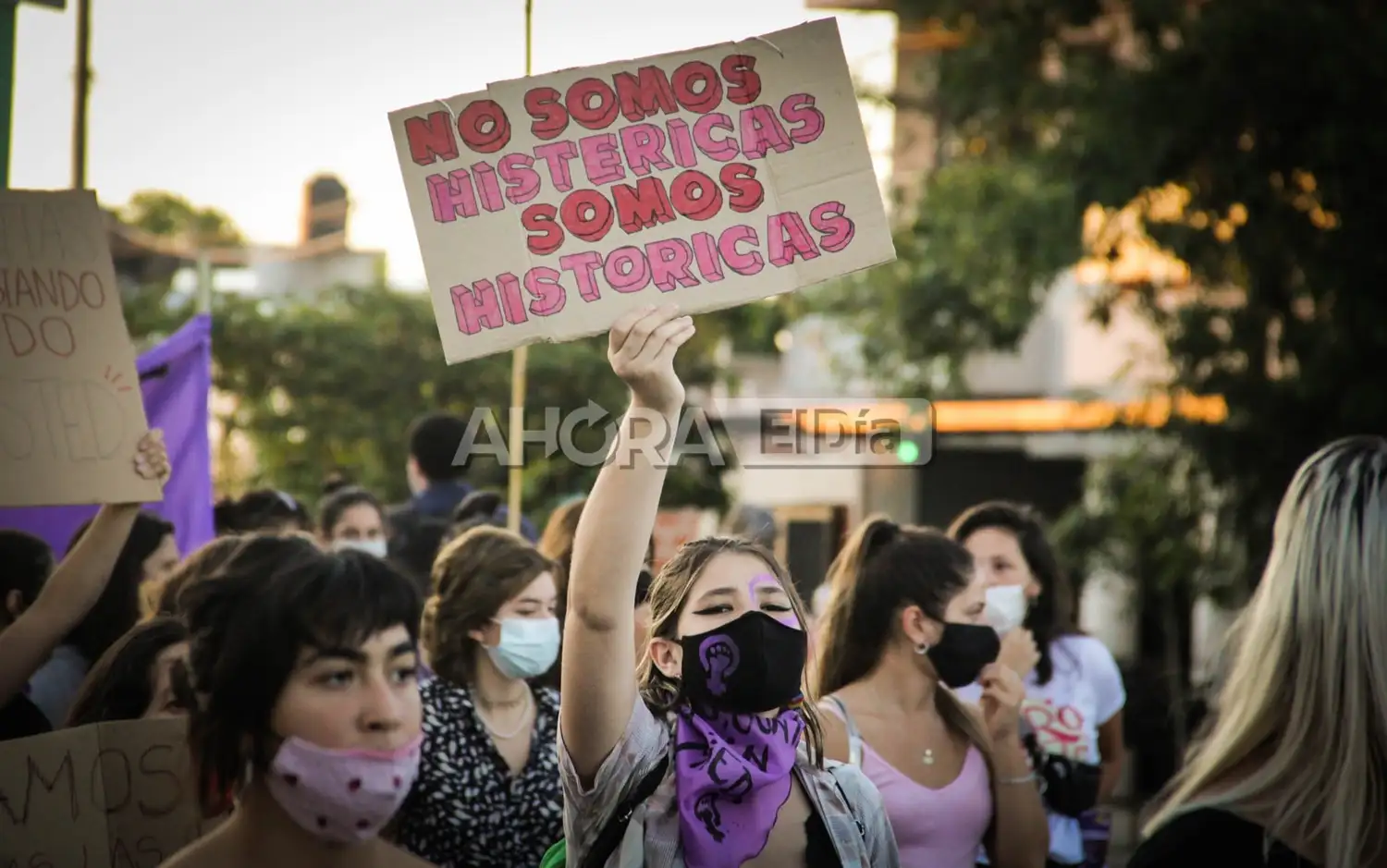 Movilización el 8M de 2021, durante la pandemia por el coronavirus (Foto: Luciano Peralta)