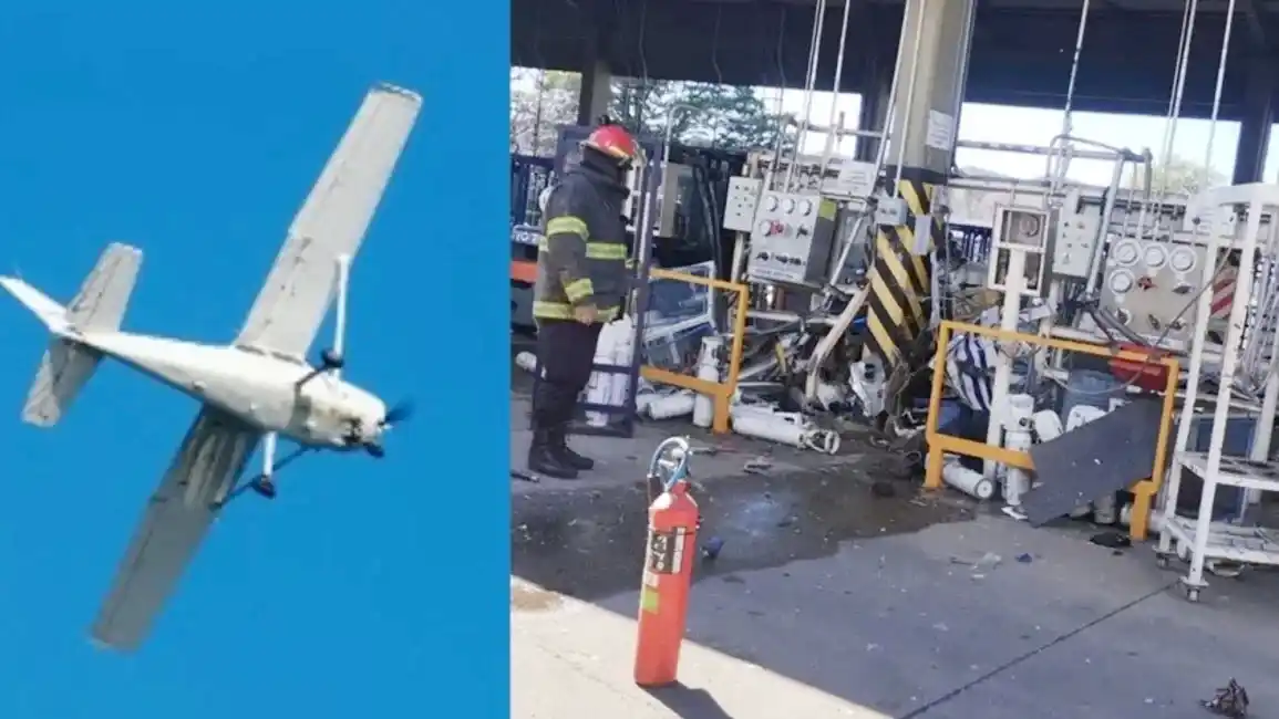 Lo despidieron y estrelló una avioneta sobre una planta industrial