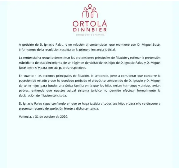 Nacho Palau comunicó el resultado del primer juicio. Foto: Instagram