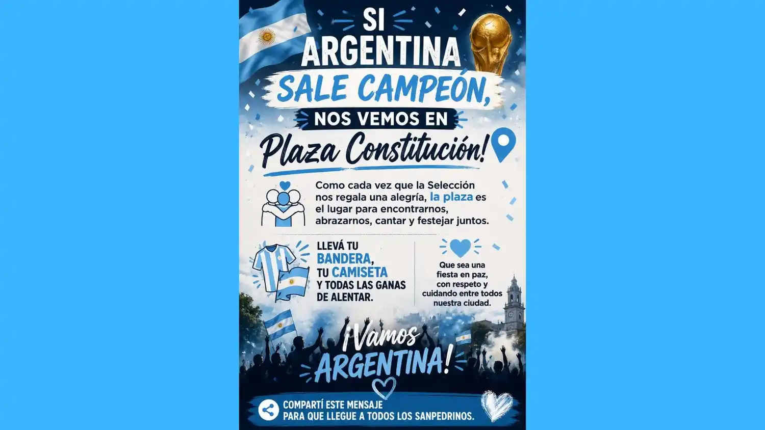Mundial festejos Plaza Constitución