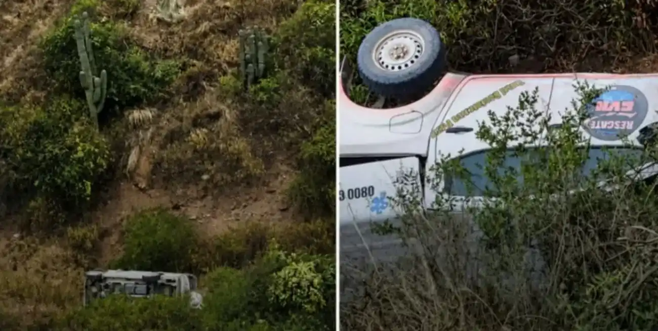 Accidente en Salta: una camioneta cayó 30 metros por un barranco en la Cuesta del Obispo