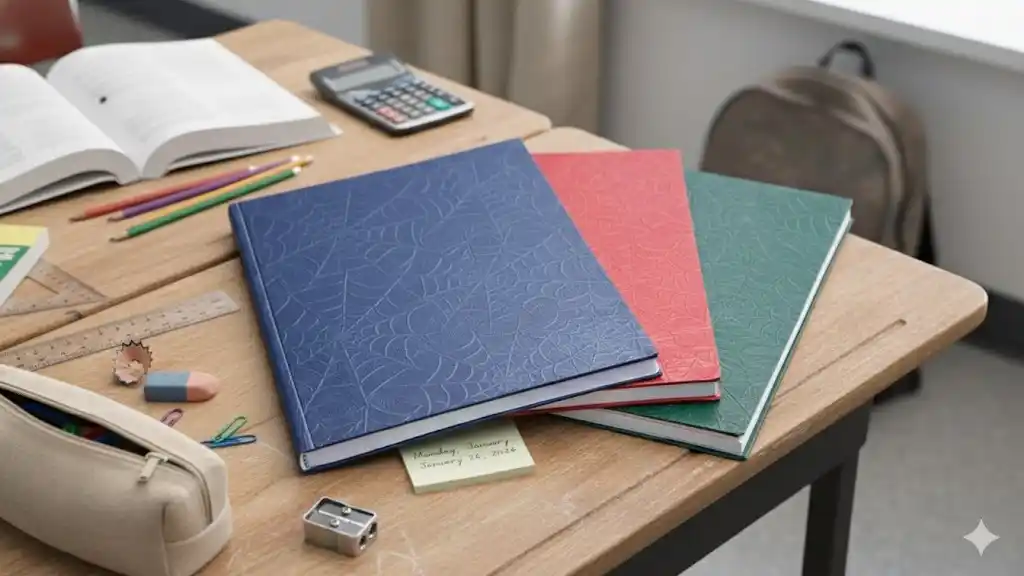 Pocos lo saben: por qué los cuadernos tienen tapa de “telaraña”