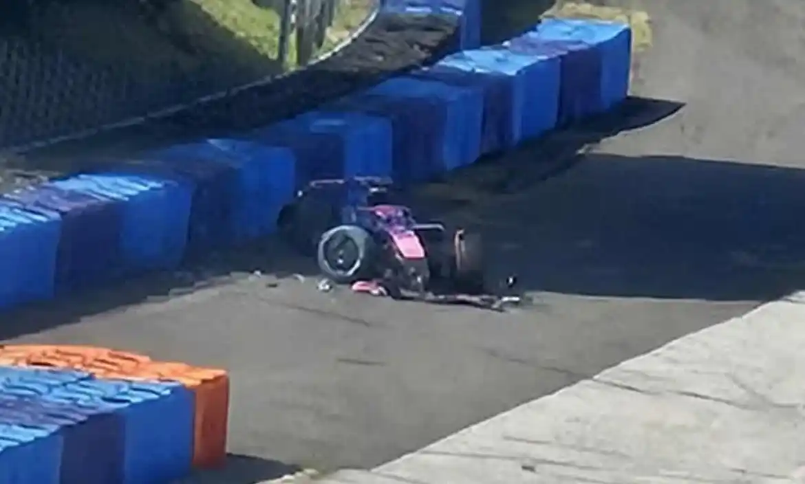 Colapinto sufrió un accidente en las pruebas de neumáticos de Alpine en Hungría