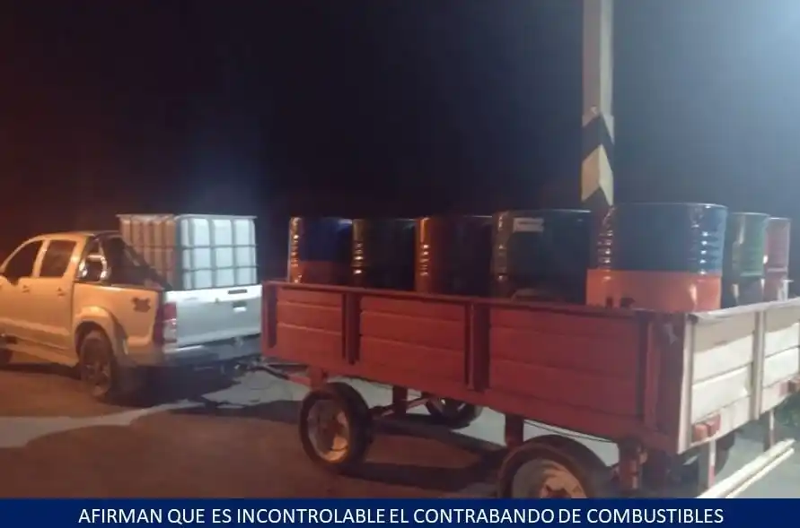La ruta del contrabando de nafta y gasoil.en la frontera sigue en aumento.