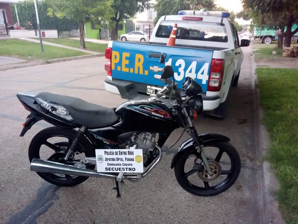 Recuperan una motocicleta robada
