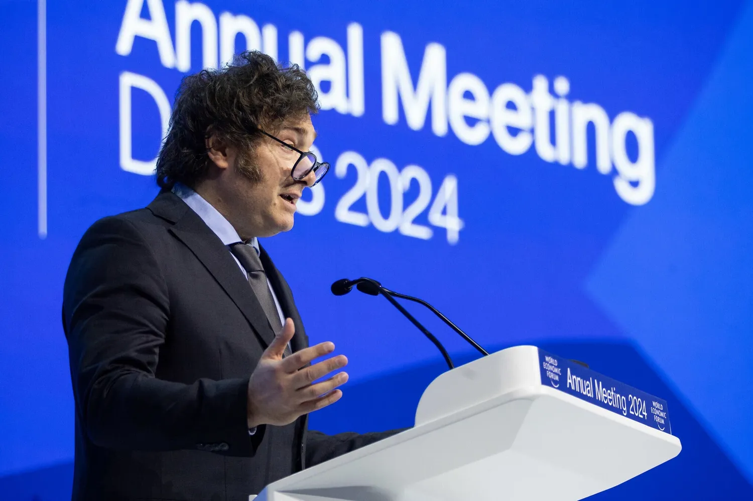 El presidente Javier Milei en Davos.