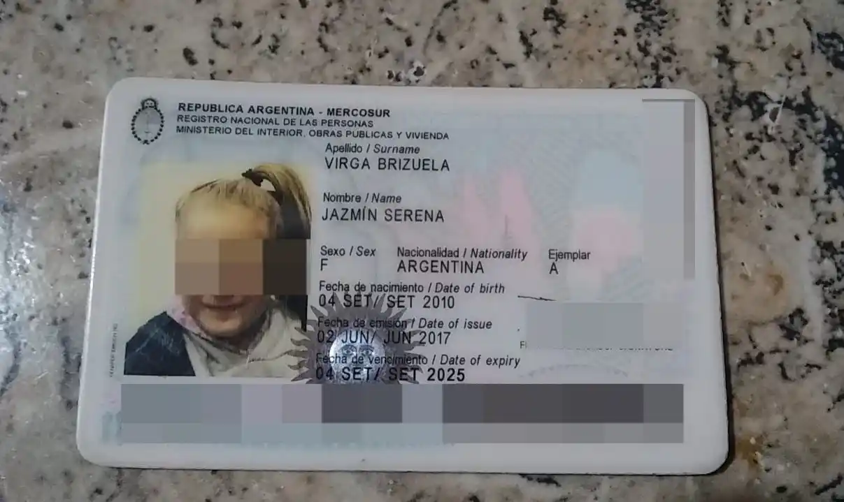 Encontraron DNI de Jasmín Virga Brizuela