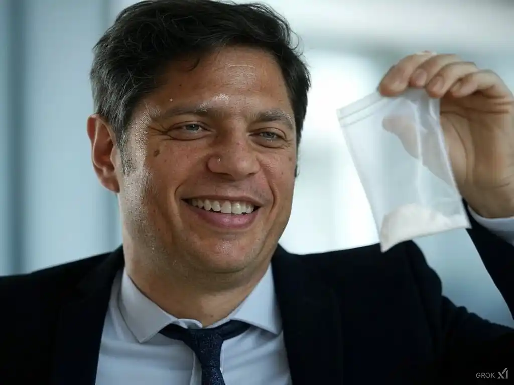 Axel Kicillof. El auge de la corrupción y el alto consumo de drogas en provincia. (Hecho con Grok IA).