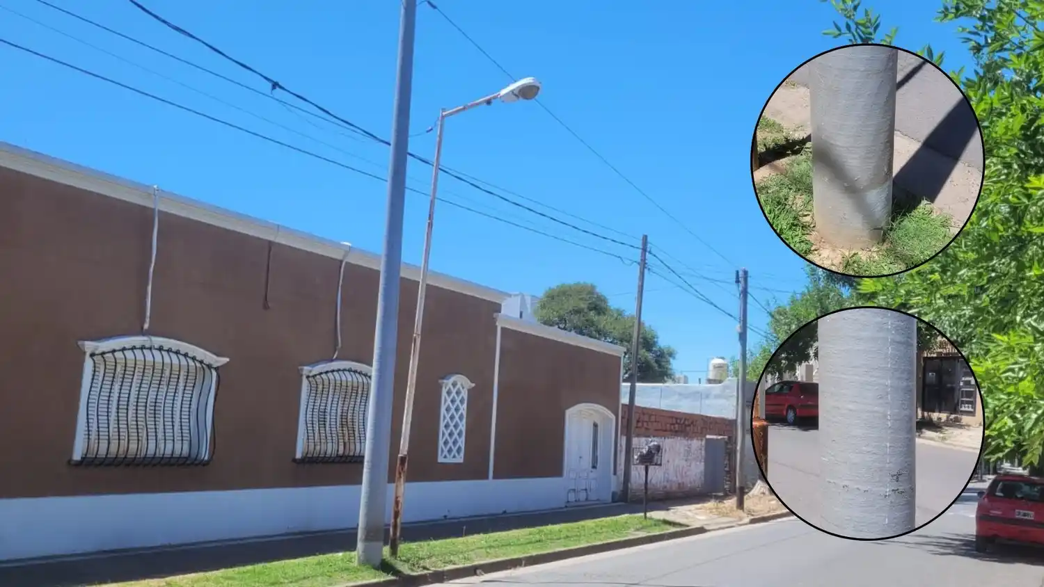 Los nuevos postes de la red telefónica son de PVC. Igualmente se va cambiando el cableado por fibra óptica.