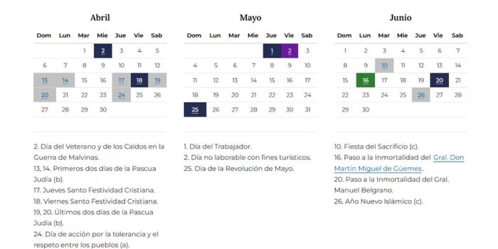 calendario feriado - 1