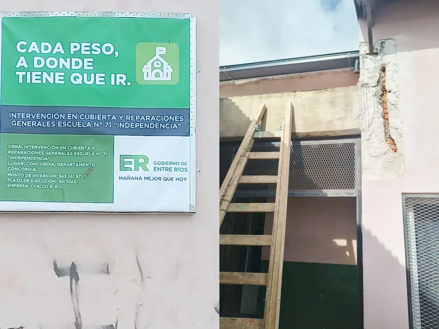 Trabajan en mejoras edilicias en la escuela N° 71 Independencia