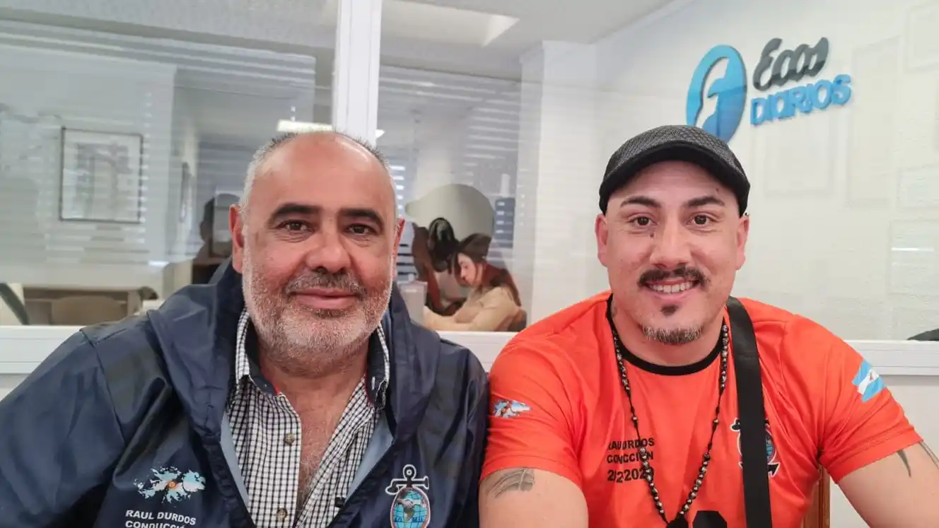 Trabajo y unión. Leguizamón y Martínez, candidatos a secretario adjunto y general, respectivamente, de la seccional SOMU de Necochea.