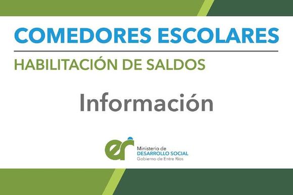 Hoy miércoles,  se acreditan los fondos de comedores