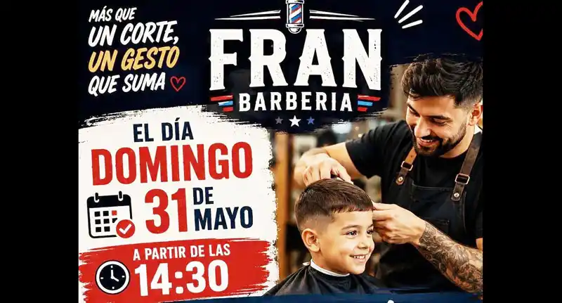 Barbería organiza una merienda solidaria con cortes de pelo gratis para niños