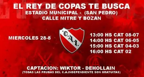 Independiente probará futbolistas en el Estadio