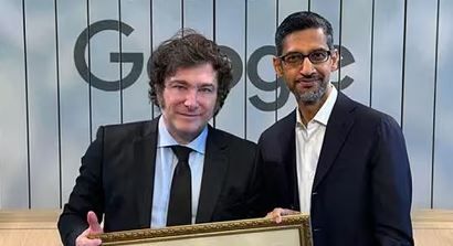 Tras su discurso en Stanford, Javier Milei se reunió en California con el CEO de Google