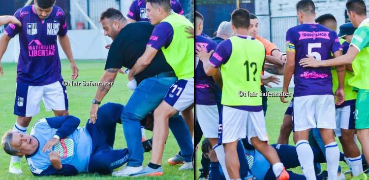 El video de la paliza a Luis Ventura en un partido de fútbol