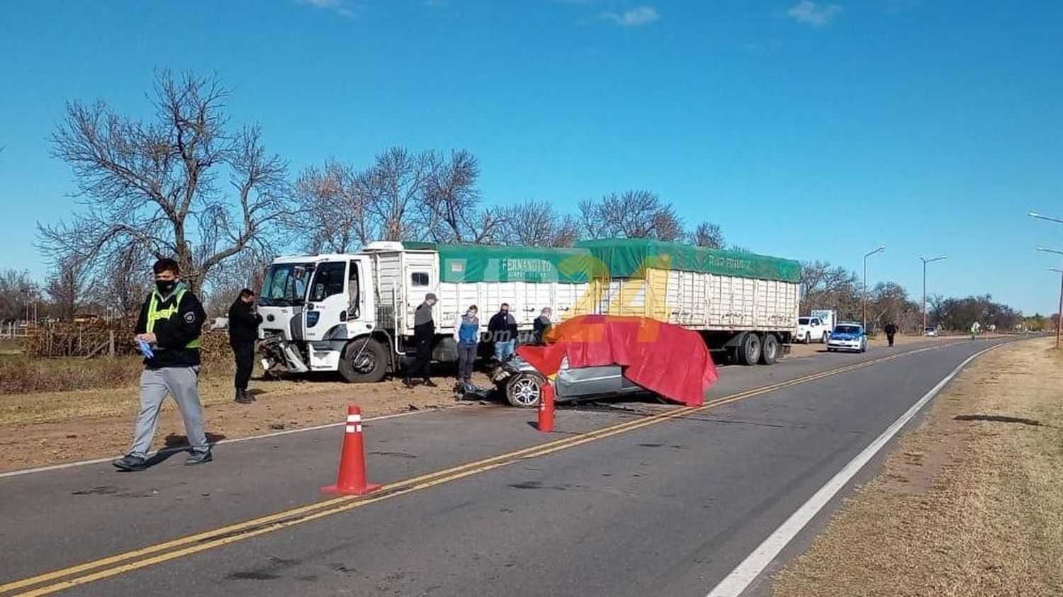 María Teresa: un automovilista perdió la vida en accidente sobre ruta 14