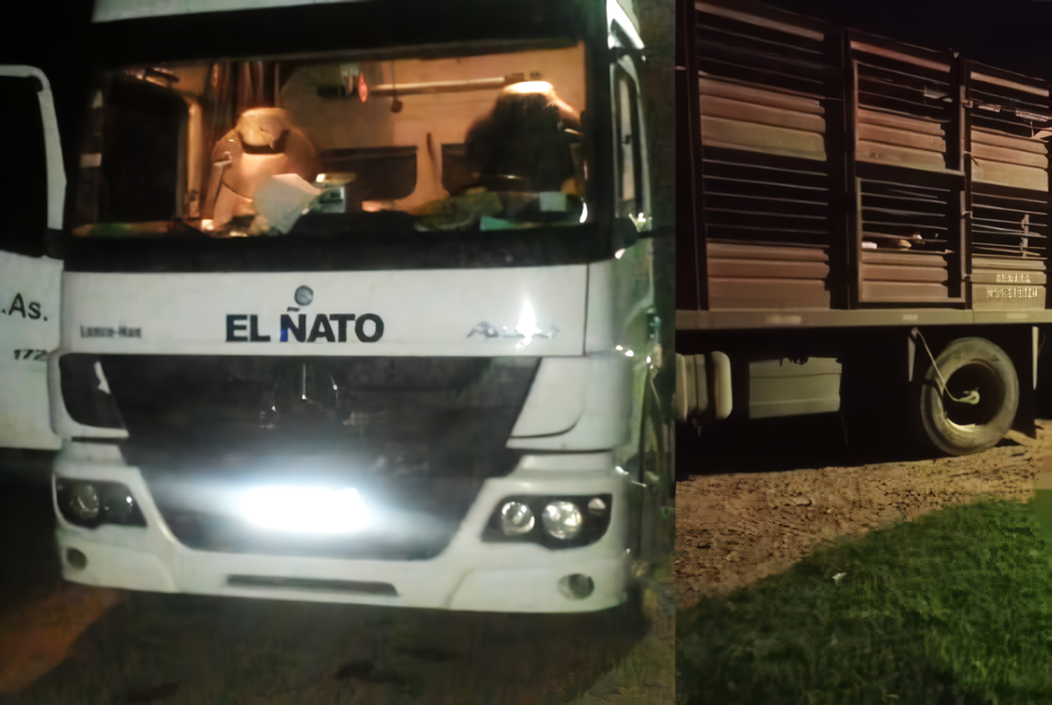 Parado sobre la lanza, quedó apretado entre el chasis y el acoplado.