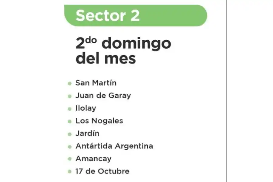 Recolección de residuos de patio en el sector 2